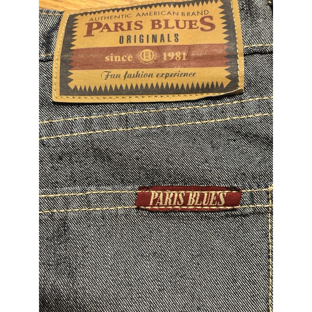 Paris Blues Vintage Women's Size 7 Metallic Sheen Bootcut Denim Pants Real Y2K - Picture 6 of 10